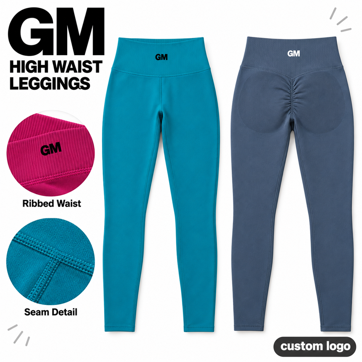 GM Outdoor Sports Fitness Running Workout Pant Womens XL High Waisted Tummy Control Scrunch Butt Lifting Seamless Yoga Leggings