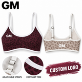 Leopard-Print Adjustable-Strap Sports Bra Sample
