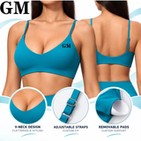 V-Neck Padded Adjustable-Strap Sports Bra Sample