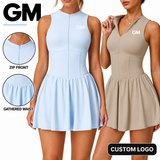 Sleeveless Zip-Front Yoga Skirt Jumpsuit Sample