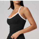 Two-Tone Open-Back Yoga Tank Top Sample