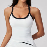 Two-Tone Open-Back Yoga Tank Top Sample