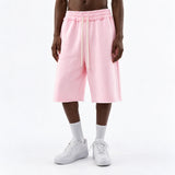 Washed Relaxed Wide Leg Cotton Knee Length Shorts Sample