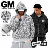 Leopard-Print Full-Zip Fleece Hoodie Sample