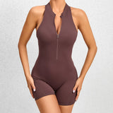 Zip-Front Stretch Yoga Jumpsuit Sample