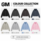 Relaxed Full-Zip Washed Poly Cotton Fleece Zip Hoodie Sample