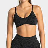 Leopard-Print Adjustable-Strap Sports Bra Sample