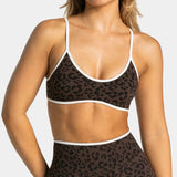 Leopard-Print Adjustable-Strap Sports Bra Sample