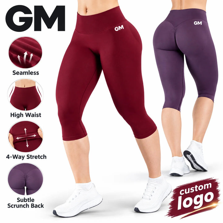 High-Waisted Seamless Scrunch Capri Leggings Sample