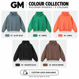 Relaxed Washed Poly Cotton Fleece Pullover Hoodie Sample