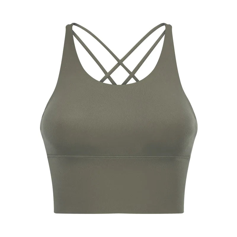Cross-Back Seamed Sports Bra Sample