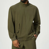 Stand Collar Full-Zip Recycled Nylon Spandex Bomber Jacket Sample