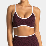 Leopard-Print Adjustable-Strap Sports Bra Sample