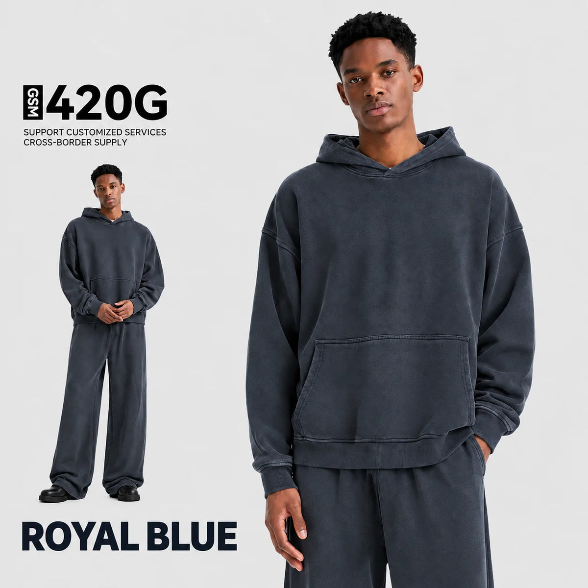 Oversized Heavyweight Washed Cotton Hoodie Sample