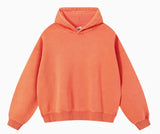 Relaxed Washed Poly Cotton Fleece Pullover Hoodie Sample