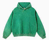 Relaxed Washed Poly Cotton Fleece Pullover Hoodie Sample