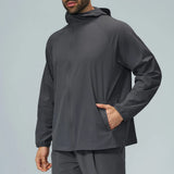 Full-Zip Hooded Recycled Nylon Spandex Outdoor Jacket Sample