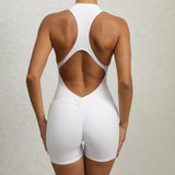 Zip-Front Stretch Yoga Jumpsuit Sample