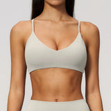 V-Neck Padded Adjustable-Strap Sports Bra Sample