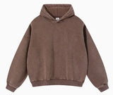 Relaxed Washed Poly Cotton Fleece Pullover Hoodie Sample