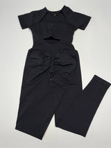 Seamless Open Back Long Sleeve Thumb Hole Yoga Jumpsuit Sample