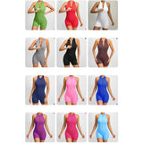 Zip-Front Stretch Yoga Jumpsuit Sample