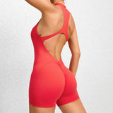 Zip-Front Stretch Yoga Jumpsuit Sample