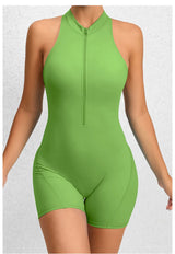 Zip-Front Stretch Yoga Jumpsuit Sample