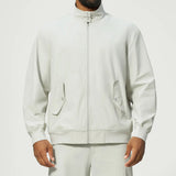 Stand Collar Full-Zip Recycled Nylon Spandex Bomber Jacket Sample