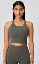 Cross-Back Seamed Sports Bra Sample