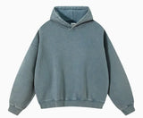Relaxed Washed Poly Cotton Fleece Pullover Hoodie Sample