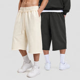 Washed Relaxed Wide Leg Cotton Knee Length Shorts Sample