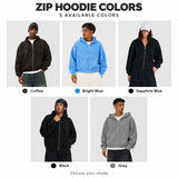Vintage-Washed Waffle Knit Full-Zip Hoodie Sample