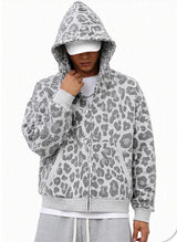 Leopard-Print Full-Zip Fleece Hoodie Sample
