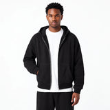 Relaxed Full-Zip Washed Poly Cotton Fleece Zip Hoodie Sample