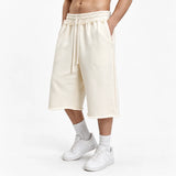 Washed Relaxed Wide Leg Cotton Knee Length Shorts Sample