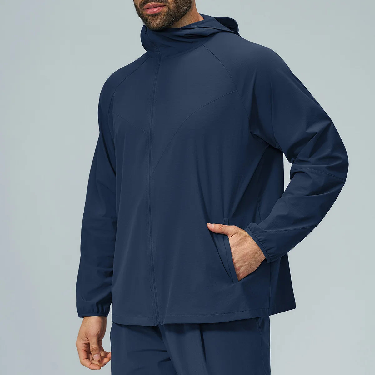 Full-Zip Hooded Recycled Nylon Spandex Outdoor Jacket Sample
