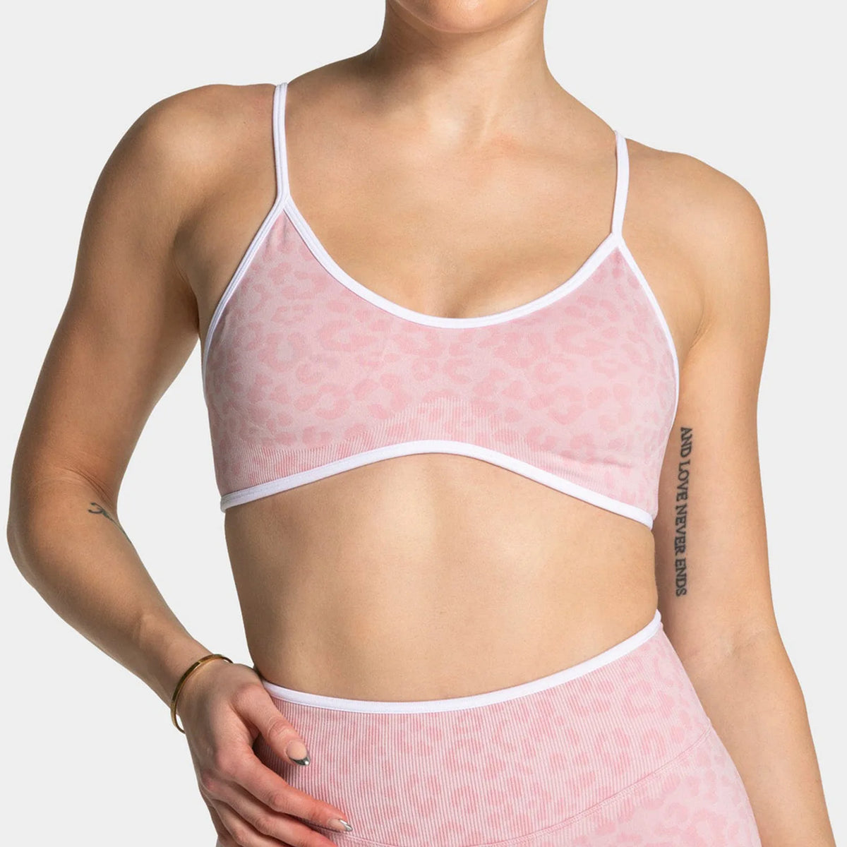 Leopard-Print Adjustable-Strap Sports Bra Sample