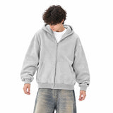 Washed Paint-Splatter Zip-Up Fleece Hoodie Sample