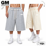 Washed Relaxed Wide Leg Cotton Knee Length Shorts Sample