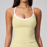 Two-Tone Open-Back Yoga Tank Top Sample