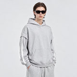 Oversized Striped-Sleeve Fleece Hoodie Sample