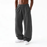 Washed Relaxed Wide Leg Cotton Sweatpants Sample