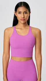 Cross-Back Seamed Sports Bra Sample
