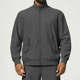 Stand Collar Full-Zip Recycled Nylon Spandex Bomber Jacket Sample