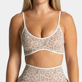 Leopard-Print Adjustable-Strap Sports Bra Sample