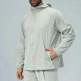 Full-Zip Hooded Recycled Nylon Spandex Outdoor Jacket Sample