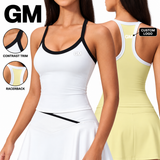 Two-Tone Open-Back Yoga Tank Top Sample