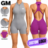 Zip-Front Stretch Yoga Jumpsuit Sample