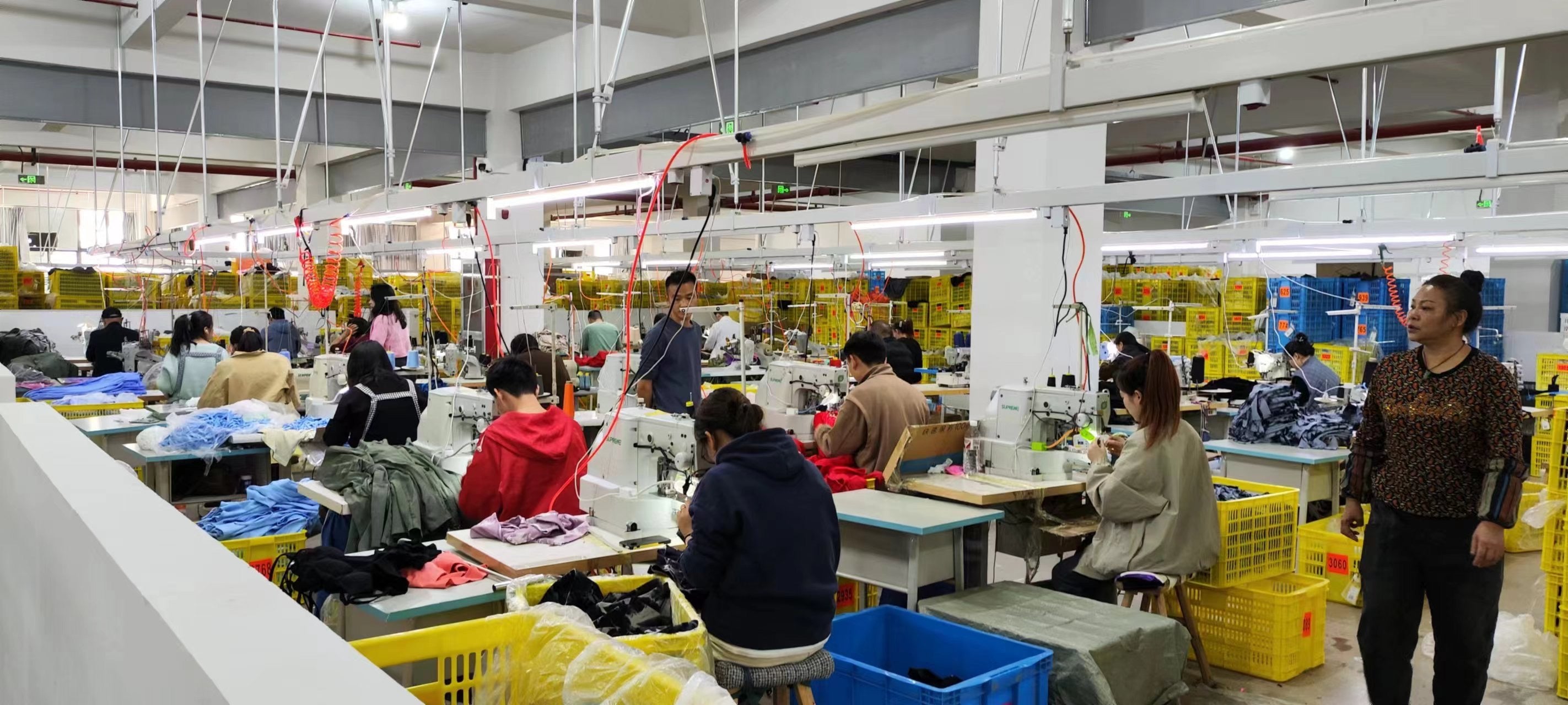 Garment sewing production line